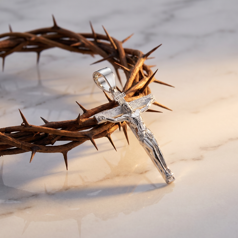Silver Crucifix Jesus Cross 66457