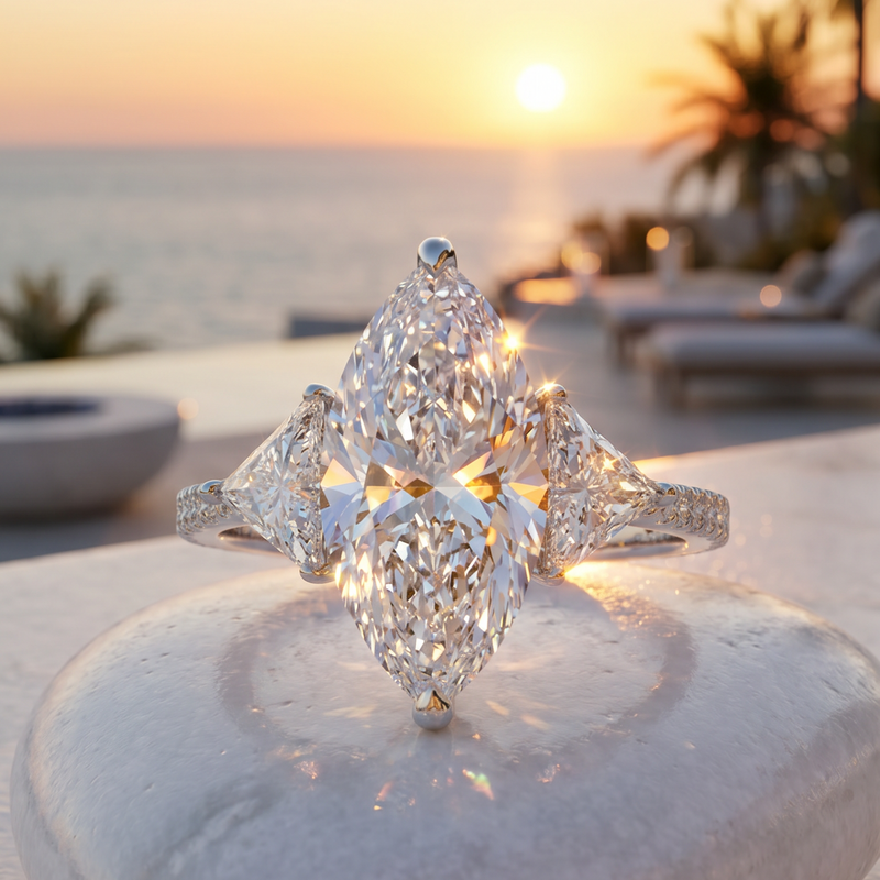 Rosaline Three Stone Engagement Ring 71499
