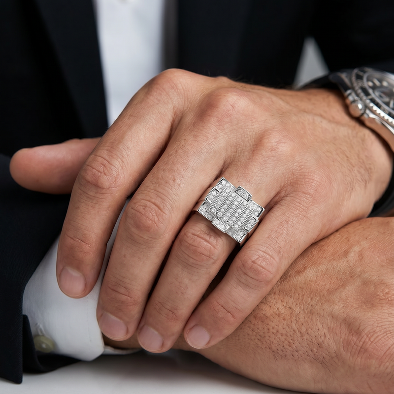 Silver Diamond Crown Ring 25651