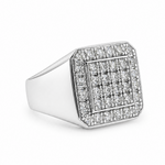 TraxNYC Heavy Silver Diamond Ring 25649