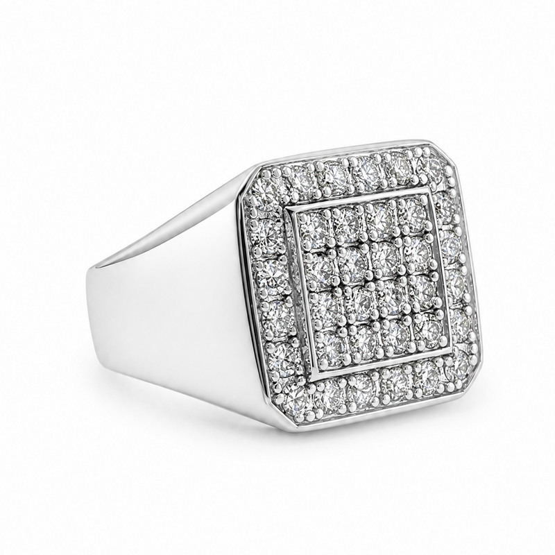 TraxNYC Heavy Silver Diamond Ring 25649