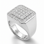 TraxNYC Heavy Silver Diamond Ring 25649