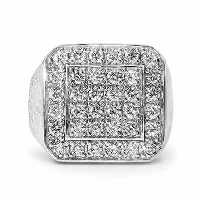TraxNYC Heavy Silver Diamond Ring 25649