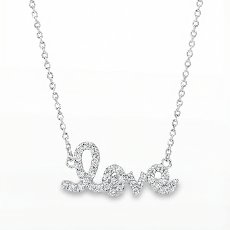 Prong Diamond Love Necklace 33730