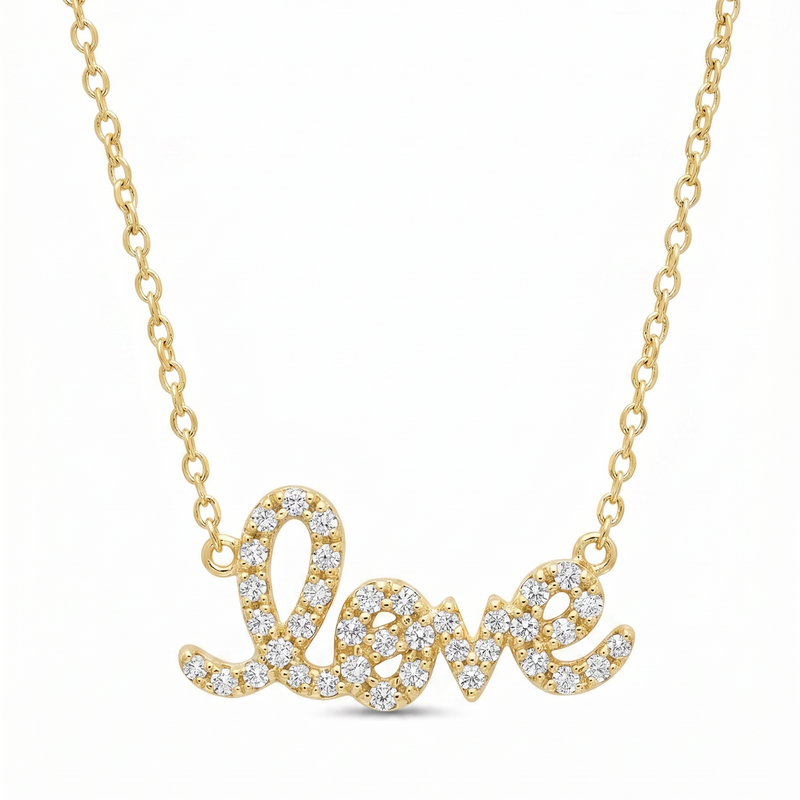 Prong Diamond Love Necklace 33730