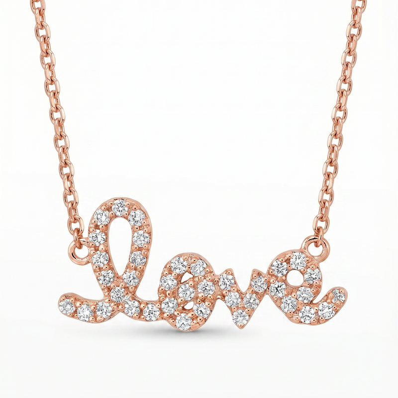 Prong Diamond Love Necklace 33730