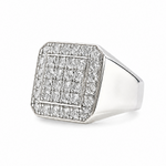 TraxNYC Heavy Silver Diamond Ring 25649