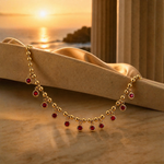 14K Ruby Bezel Dangling Necklace 71422
