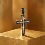 Black and White Diamond Cross Crucifix 26331