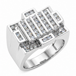 Silver Diamond Crown Ring 25651