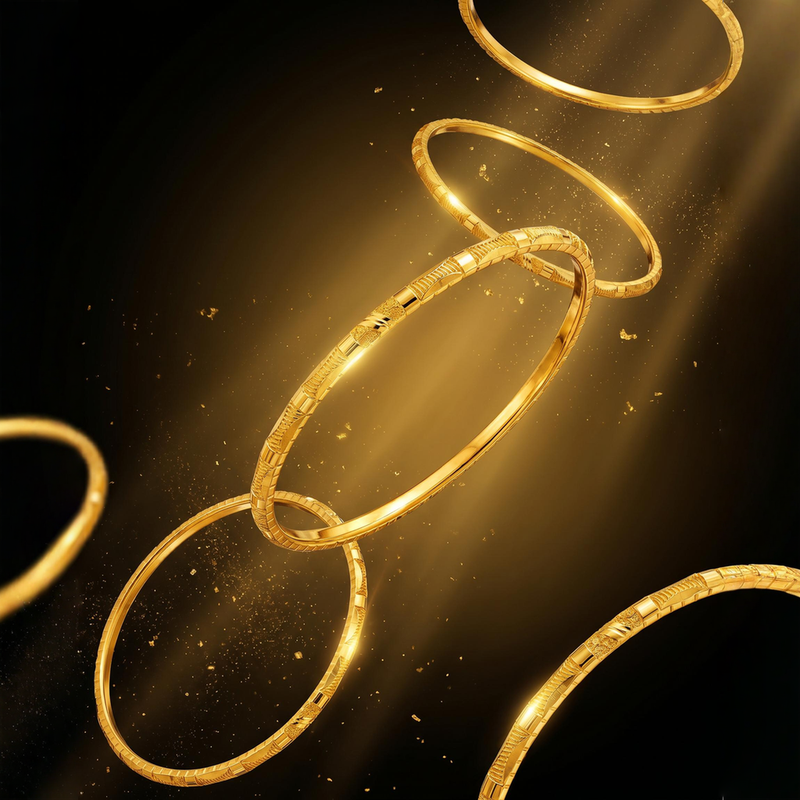 21K Gold Artisan Weave Bangle 71474