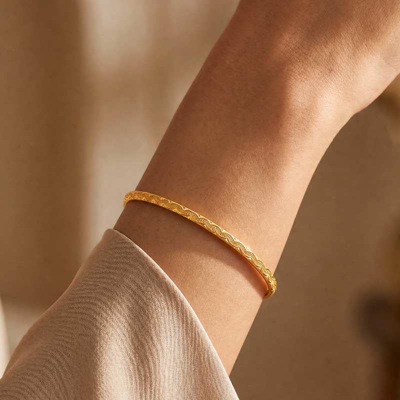 21K Gold Infinity Wave Bangle 71472