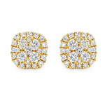 Cushion Cluster Diamond Earrings 71155