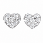 Heart Shape Cluster Diamond Stud Earrings  71115