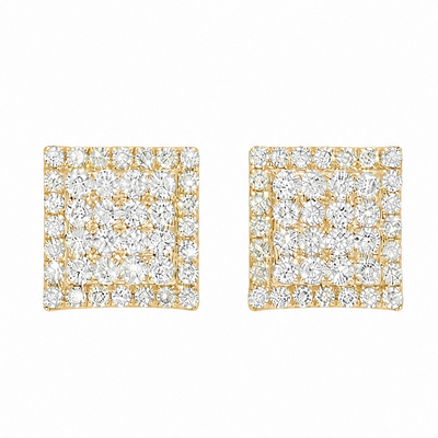 Luxe Square Halo Stud Earrings 16795