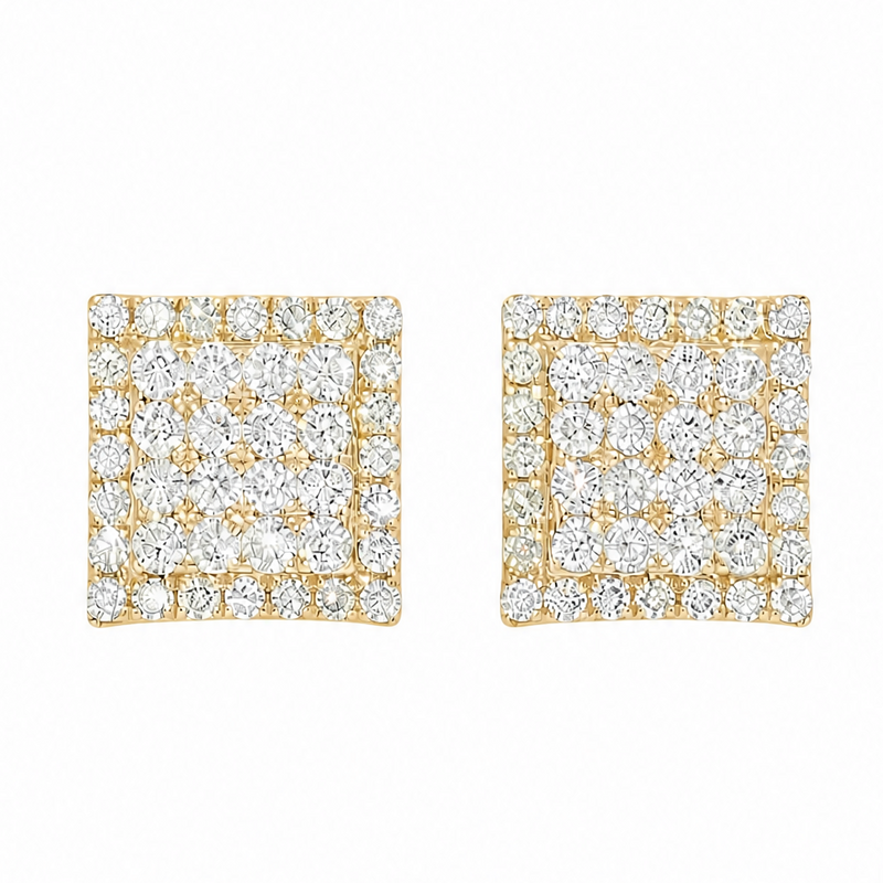 Luxe Square Halo Stud Earrings 16795