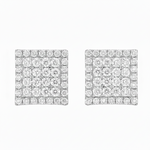 Luxe Square Halo Stud Earrings 16795