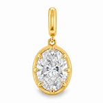 Georgian Set Oval Diamond Pendant