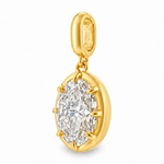 Georgian Set Oval Diamond Pendant, view 4