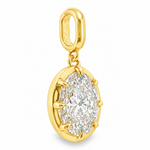 Georgian Set Oval Diamond Pendant, view 5