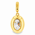 Georgian Set Oval Diamond Pendant, view 6