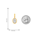 Georgian Set Oval Diamond Pendant, view 9