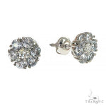 Glacier Sapphire Diamond Flower Earrings 66946 - Image 2