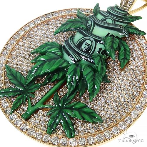 Glow In The Dark Diamond Money Weed Pendant 67439 - Image 3
