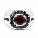 Godfather Silver Garnet Ring 29115
