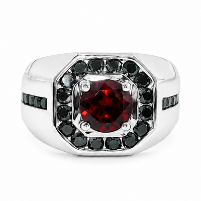 Godfather Silver Garnet Ring 29115