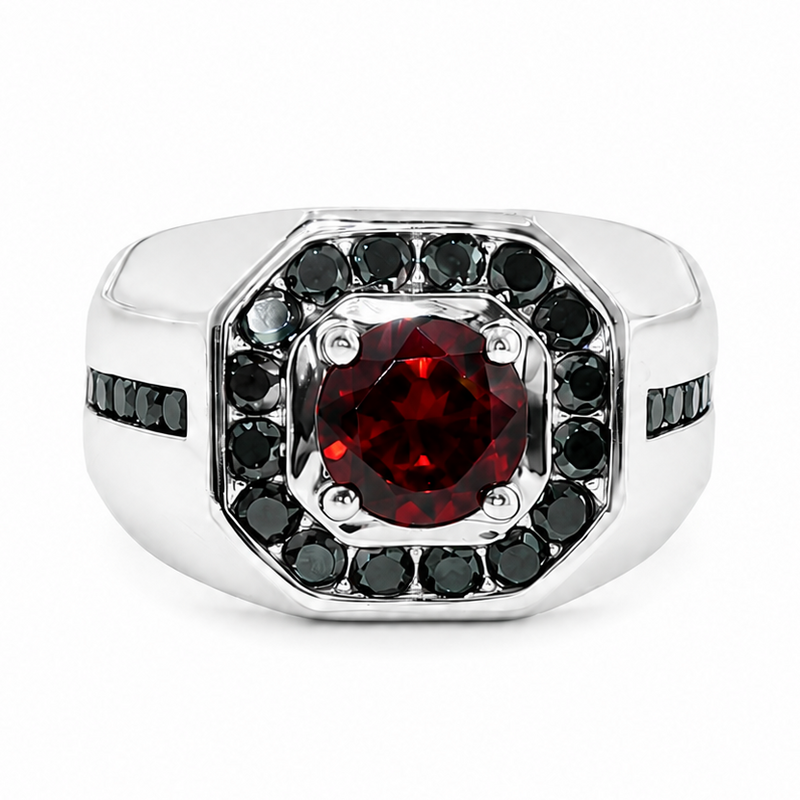 Godfather Silver Garnet Ring 29115