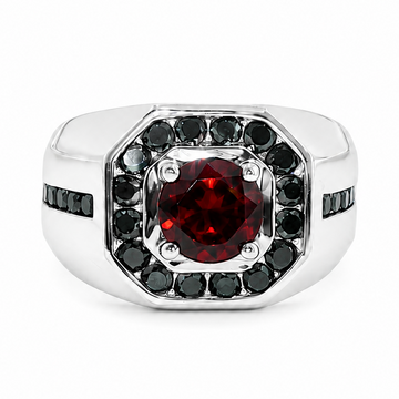 Godfather Silver Garnet Ring