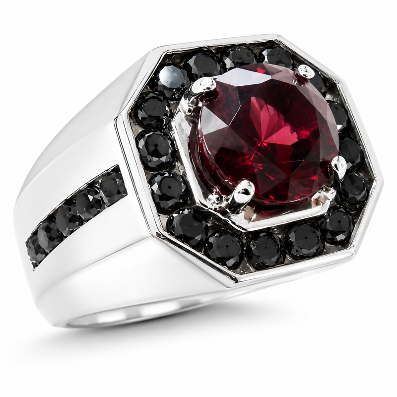 Godfather Silver Garnet Ring 29115