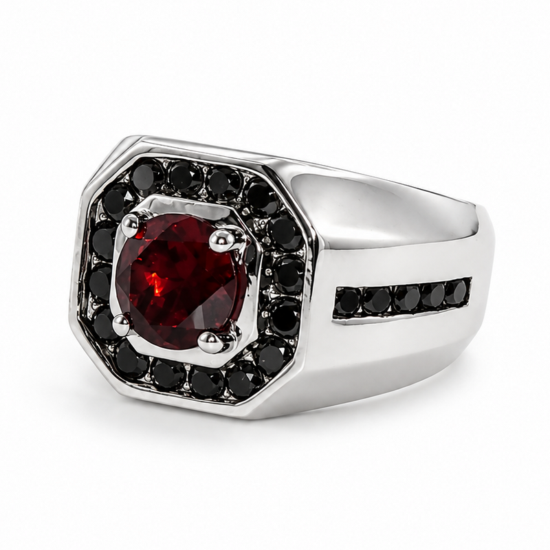 Godfather Silver Garnet Ring 29115