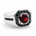 Godfather Silver Garnet Ring 29115