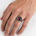 Godfather Silver Garnet Ring 29115