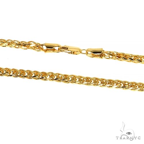 14k Yellow Gold Solid Thin Wheat chain 3.5mm 20 inches 68274 | TraxNYC