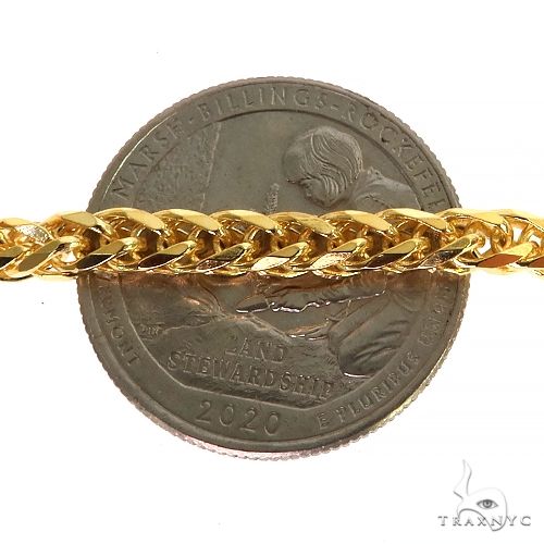 14k Yellow Gold Solid Thin Wheat chain 3.5mm 20 inches, photo 4 of 5