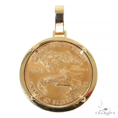 Gold 1 Ounce Sapphire Bezel Pendant 68084 - Image 4