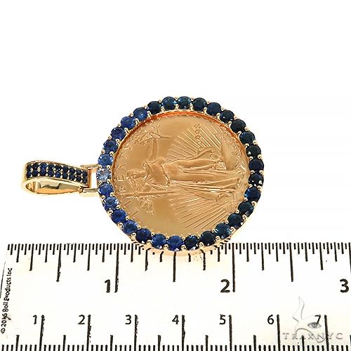 Gold 1 Ounce Sapphire Bezel Pendant, photo 6 of 6