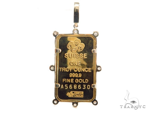 Gold Pamp Suisse Bar Diamond Pendant 43564 – TraxNYC