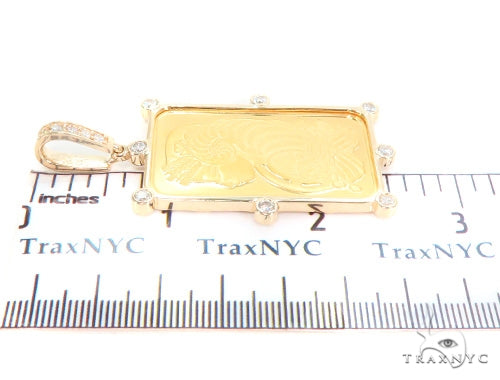 Gold Pamp Suisse Bar Diamond Pendant 43564 - Image 6