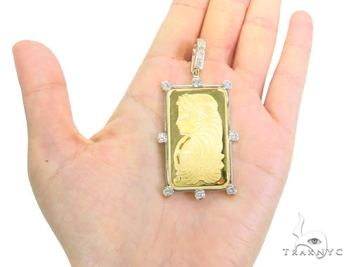Gold Pamp Suisse Bar Diamond Pendant 43564 - Image 7