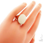 Ring Engravable Front ID Symbol Initial 14K 18K 22K Yellow White Rose Gold 64007 - Image 10