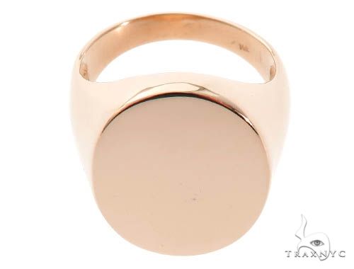 Ring Engravable Front ID Symbol Initial 14K 18K 22K Yellow White Rose Gold, photo 6 of 10