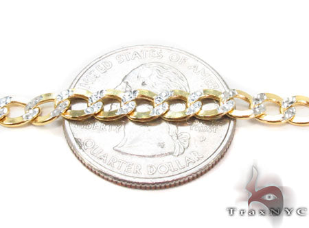 Gold Diamond Cut Solid Curb Link Chain 24 Inches 3.5mm 33012