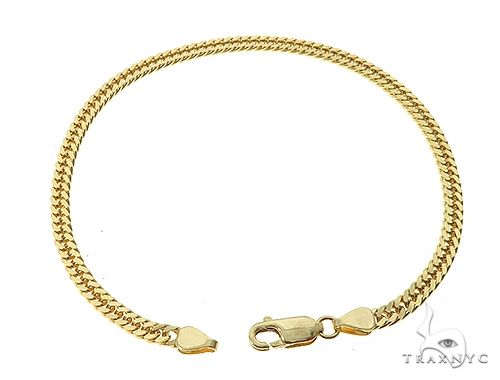 Gold Double Curb Link Bracelet 8 inches 3.8mm 7.69 gm