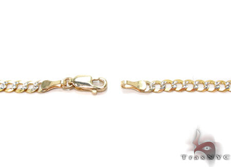 Gold Solid Curb Diamond Cut Chain 22 Inches 3.5mm 33101