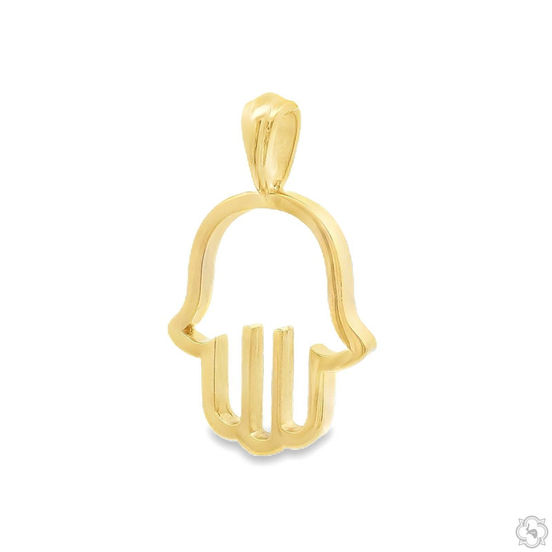 Golden Cutout Hamsa Pendant in 14K Gold, photo 4 of 7