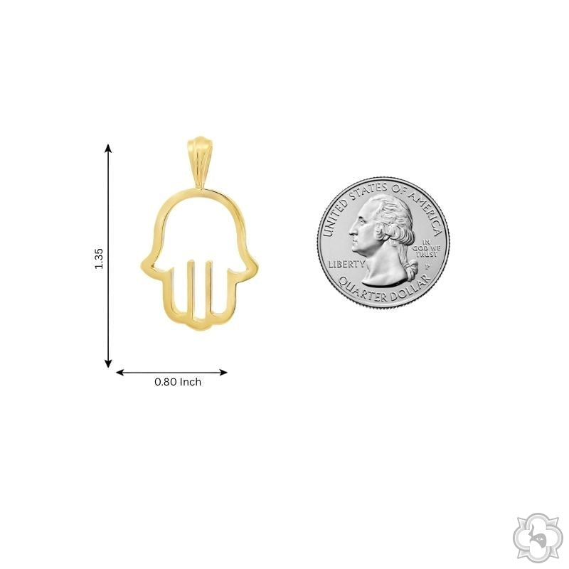 Golden Cutout Hamsa Pendant in 14K Gold, photo 7 of 7